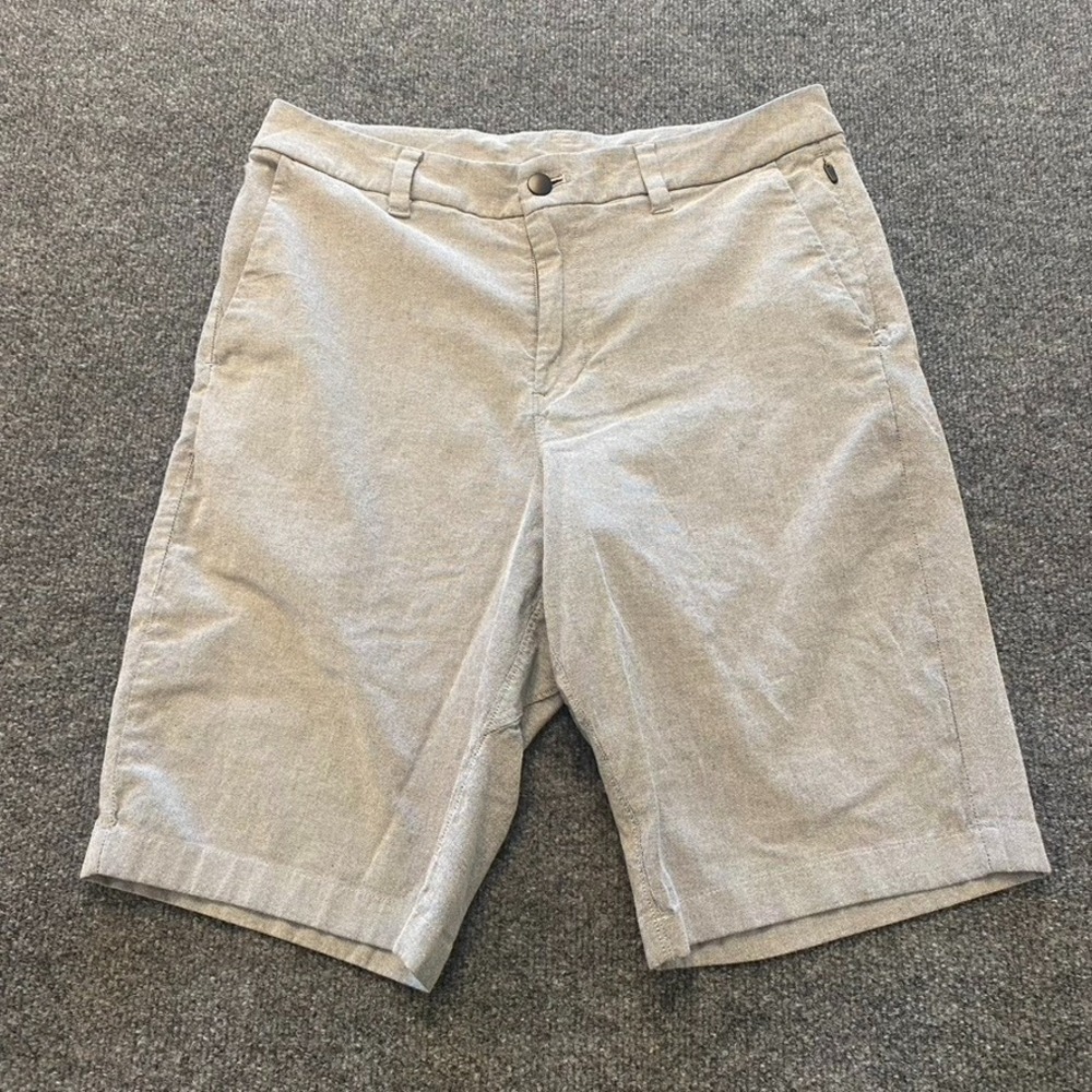 Lululemon Qwick Oxford Chino Shorts Mens Size 31 Gray Lightweight Golf Casual
